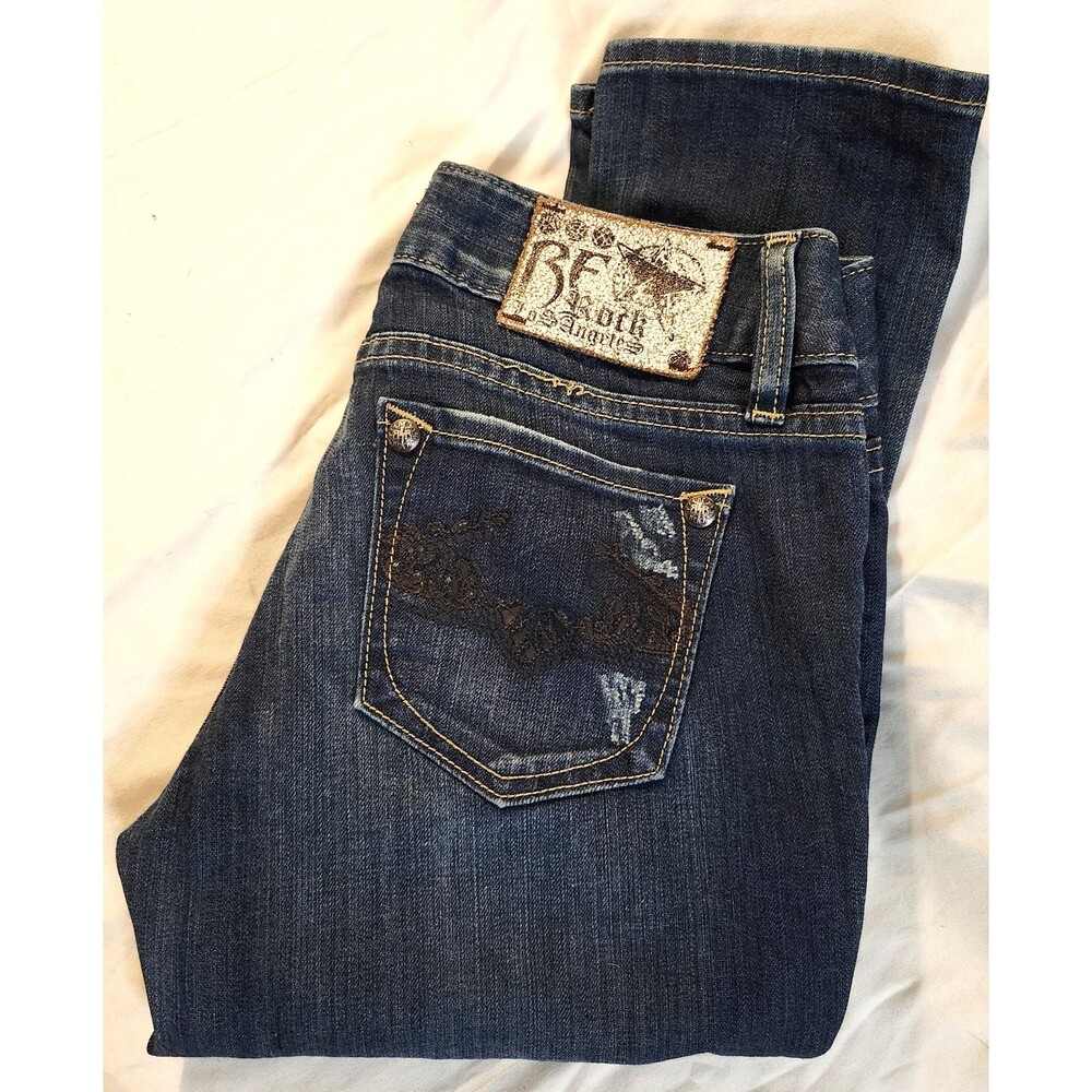 REROCK for Express Los Angeles Skinny Jeans 8 Dark Wash Double Belt Loop